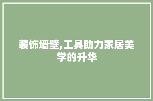 装饰墙壁,工具助力家居美学的升华