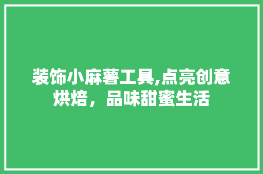 装饰小麻薯工具,点亮创意烘焙，品味甜蜜生活 家居装修