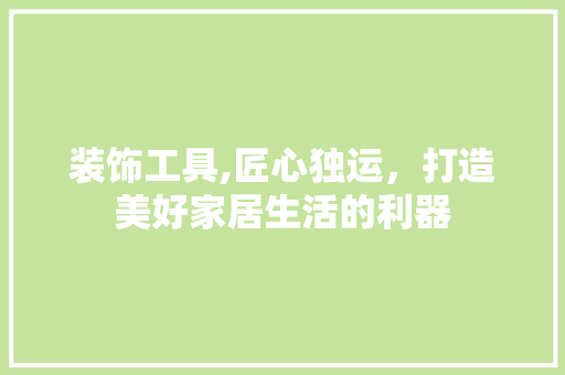 装饰工具,匠心独运，打造美好家居生活的利器 客厅装修
