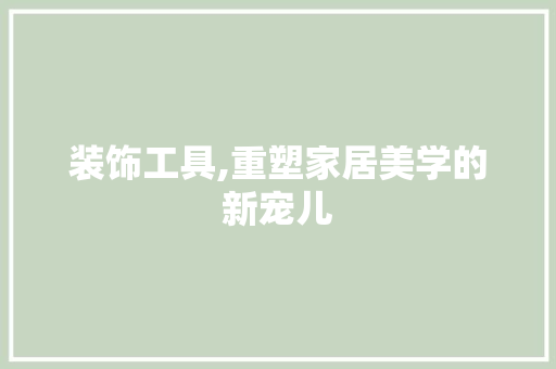 装饰工具,重塑家居美学的新宠儿 室内设计