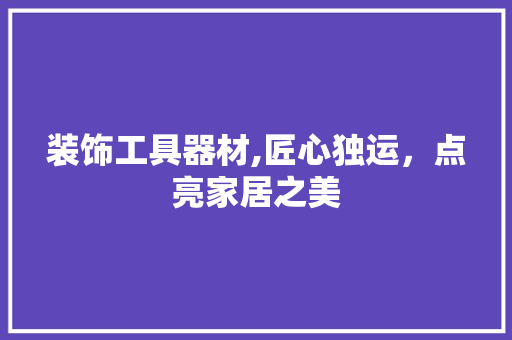 装饰工具器材,匠心独运，点亮家居之美 卧室装修