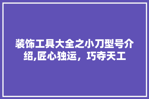 装饰工具大全之小刀型号介绍,匠心独运，巧夺天工 现代风格装饰
