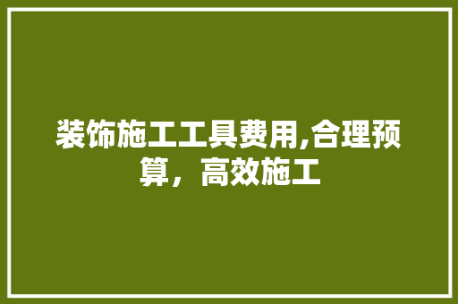 装饰施工工具费用,合理预算，高效施工 客厅装修