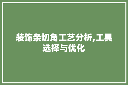装饰条切角工艺分析,工具选择与优化 软装设计