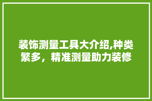 装饰测量工具大介绍,种类繁多，精准测量助力装修