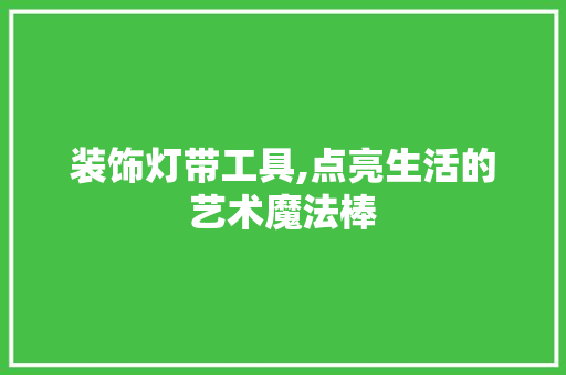 装饰灯带工具,点亮生活的艺术魔法棒