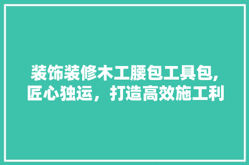 装饰装修木工腰包工具包,匠心独运，打造高效施工利器 室内设计