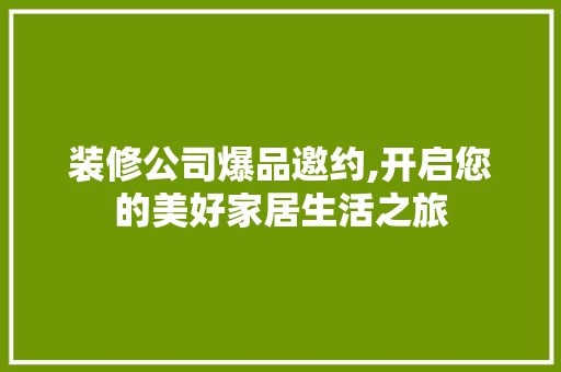 装修公司爆品邀约,开启您的美好家居生活之旅 木雕艺术