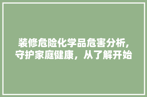 装修危险化学品危害分析,守护家庭健康，从了解开始 现代风格装饰