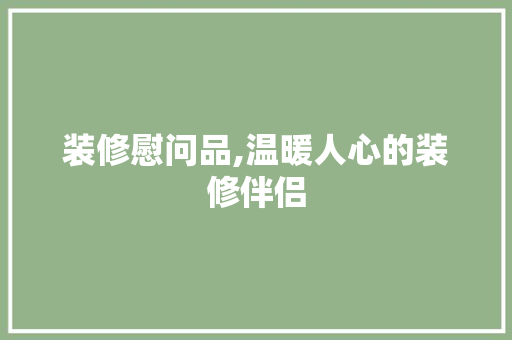 装修慰问品,温暖人心的装修伴侣 现代风格装饰
