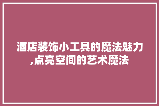 酒店装饰小工具的魔法魅力,点亮空间的艺术魔法 中式风格装饰