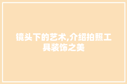 镜头下的艺术,介绍拍照工具装饰之美