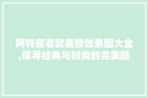 阿特兹老款装修效果图大全,探寻经典与时尚的完美融合 室内设计