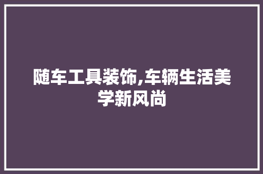 随车工具装饰,车辆生活美学新风尚