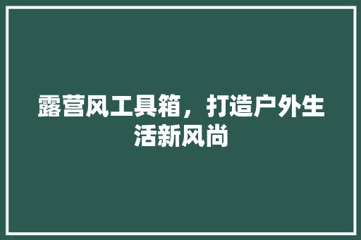 露营风工具箱，打造户外生活新风尚