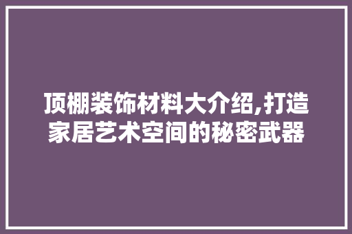 顶棚装饰材料大介绍,打造家居艺术空间的秘密武器 客厅装修