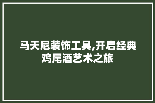马天尼装饰工具,开启经典鸡尾酒艺术之旅 软装设计