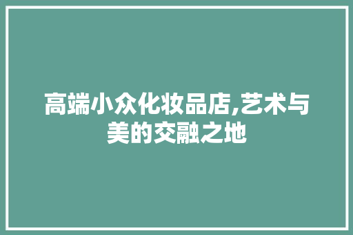 高端小众化妆品店,艺术与美的交融之地