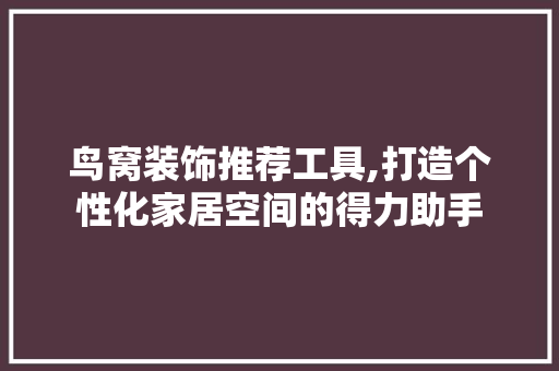 鸟窝装饰推荐工具,打造个性化家居空间的得力助手 家居装修