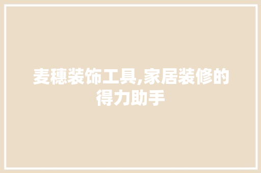 麦穗装饰工具,家居装修的得力助手 软装设计