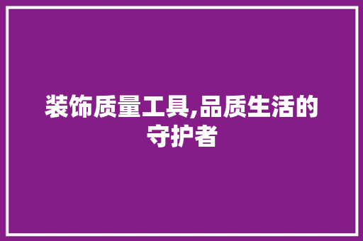 装饰质量工具,品质生活的守护者 客厅装修