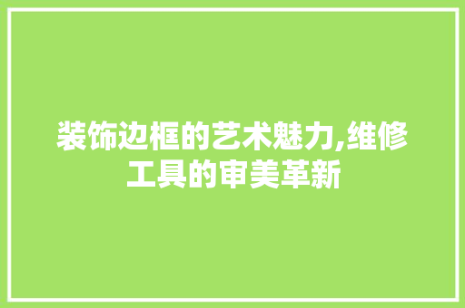 装饰边框的艺术魅力,维修工具的审美革新