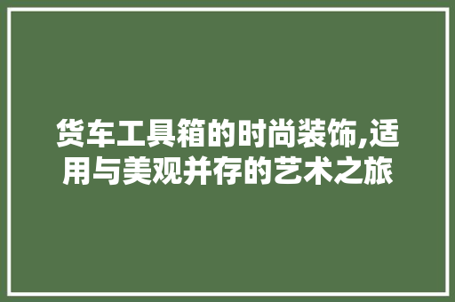 货车工具箱的时尚装饰,适用与美观并存的艺术之旅