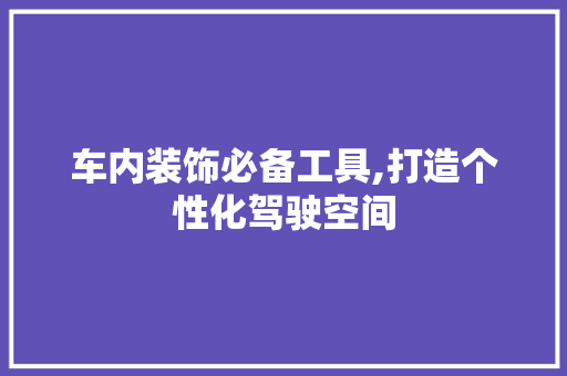 车内装饰必备工具,打造个性化驾驶空间