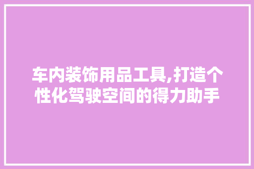 车内装饰用品工具,打造个性化驾驶空间的得力助手