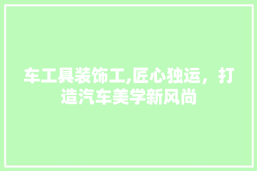 车工具装饰工,匠心独运，打造汽车美学新风尚 现代风格装饰