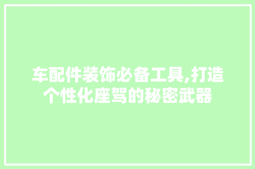 车配件装饰必备工具,打造个性化座驾的秘密武器 木雕艺术