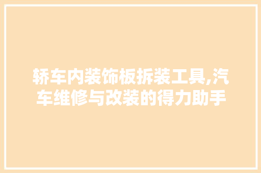 轿车内装饰板拆装工具,汽车维修与改装的得力助手 现代风格装饰