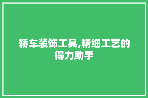 轿车装饰工具,精细工艺的得力助手 软装设计