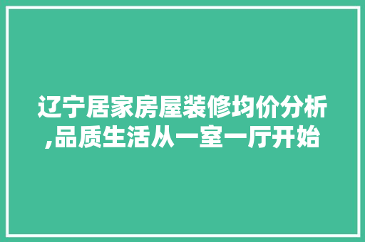 辽宁居家房屋装修均价分析,品质生活从一室一厅开始 家居装修